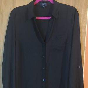 The Limited Ashton Black Long Sleeve Dress Top